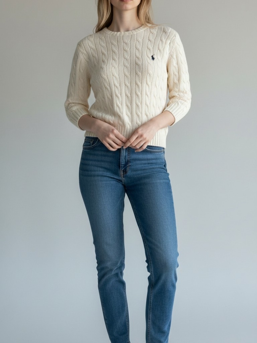 Classic Polo Ralph Lauren Cable-knit Crewneck Sweater